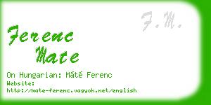 ferenc mate business card