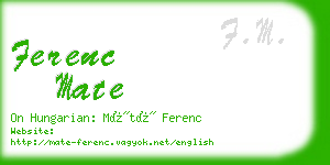 ferenc mate business card